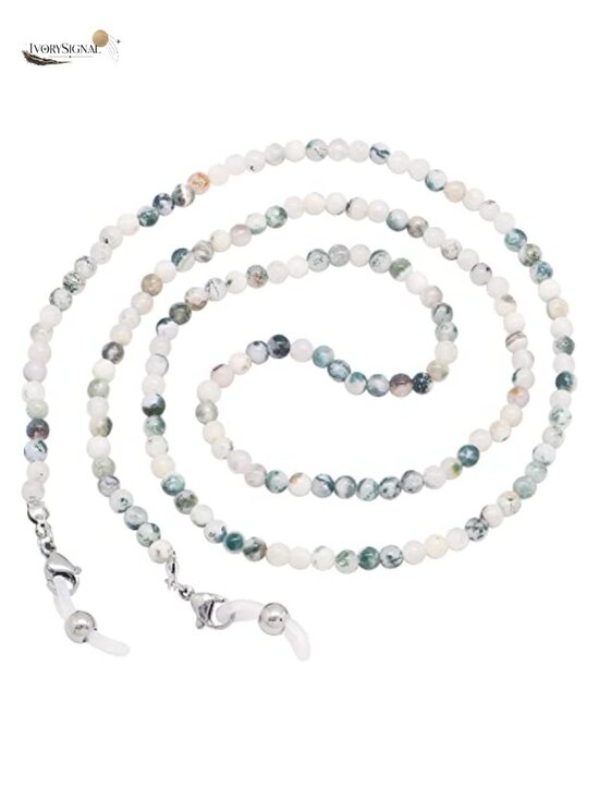 Accessories - Beaded Eyeglass Chain Lanyard for Women - Natural Stone